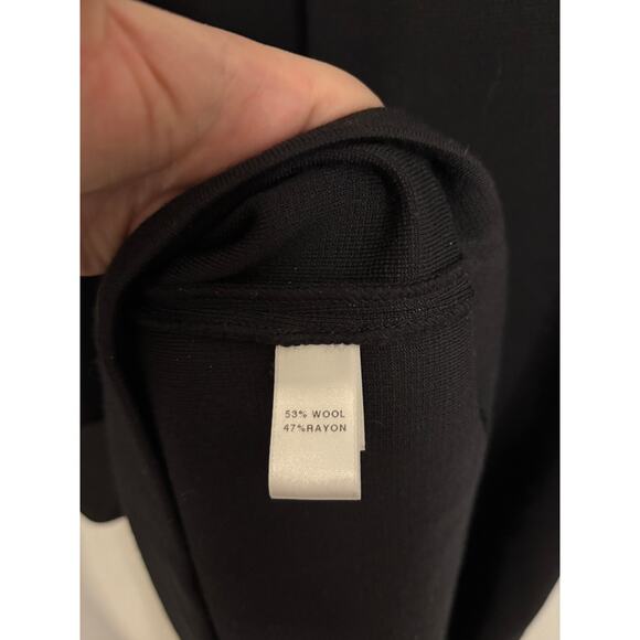 St. John Sheath Dress Womens 10 Black Long Sleeve Knee Length Crew Neck Wool - Picture 4 of 5